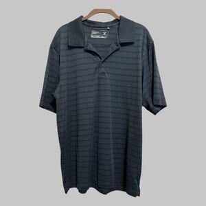 Cutter & Buck DryTec Men's Size Large Striped Navy Polo Shirt Short Sleeve Golf